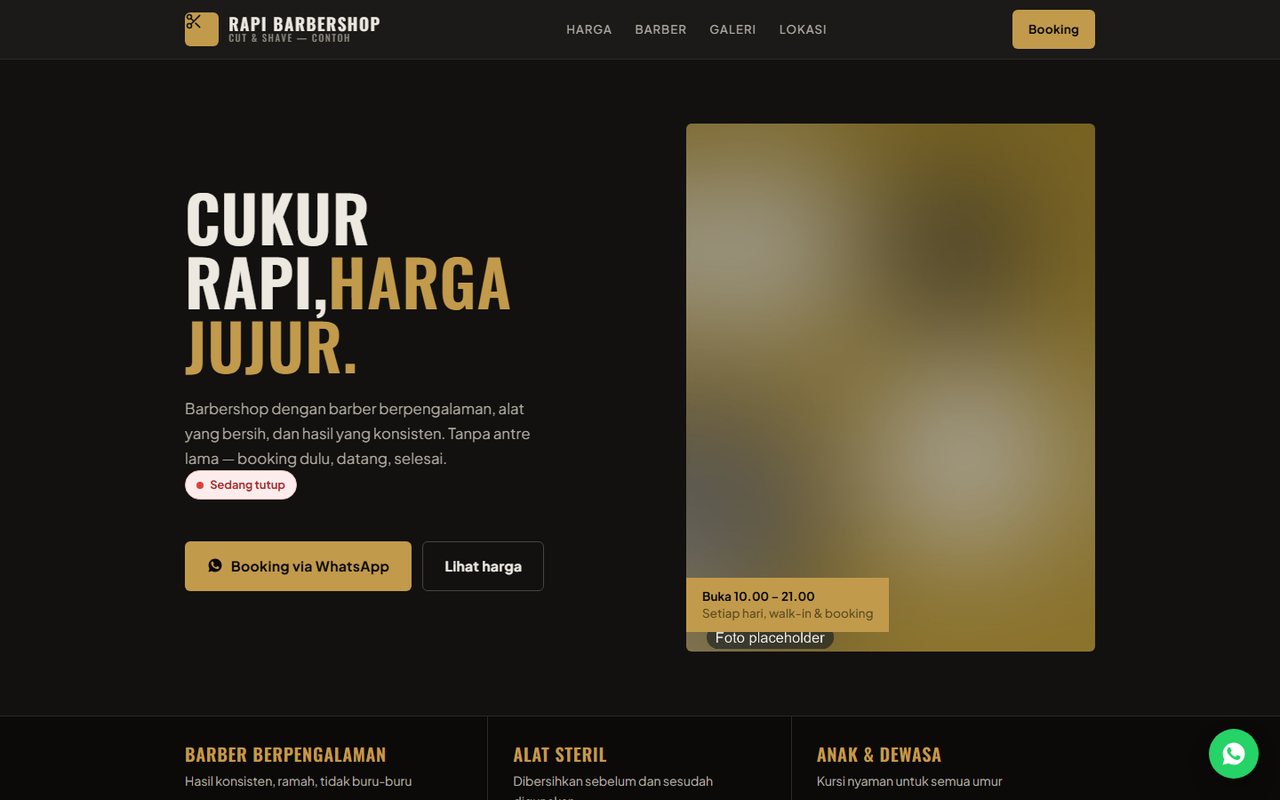Rapi Barbershop website demo