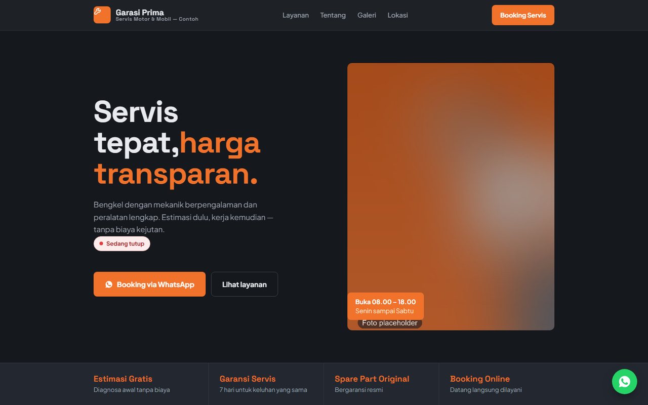 Garasi Prima website demo