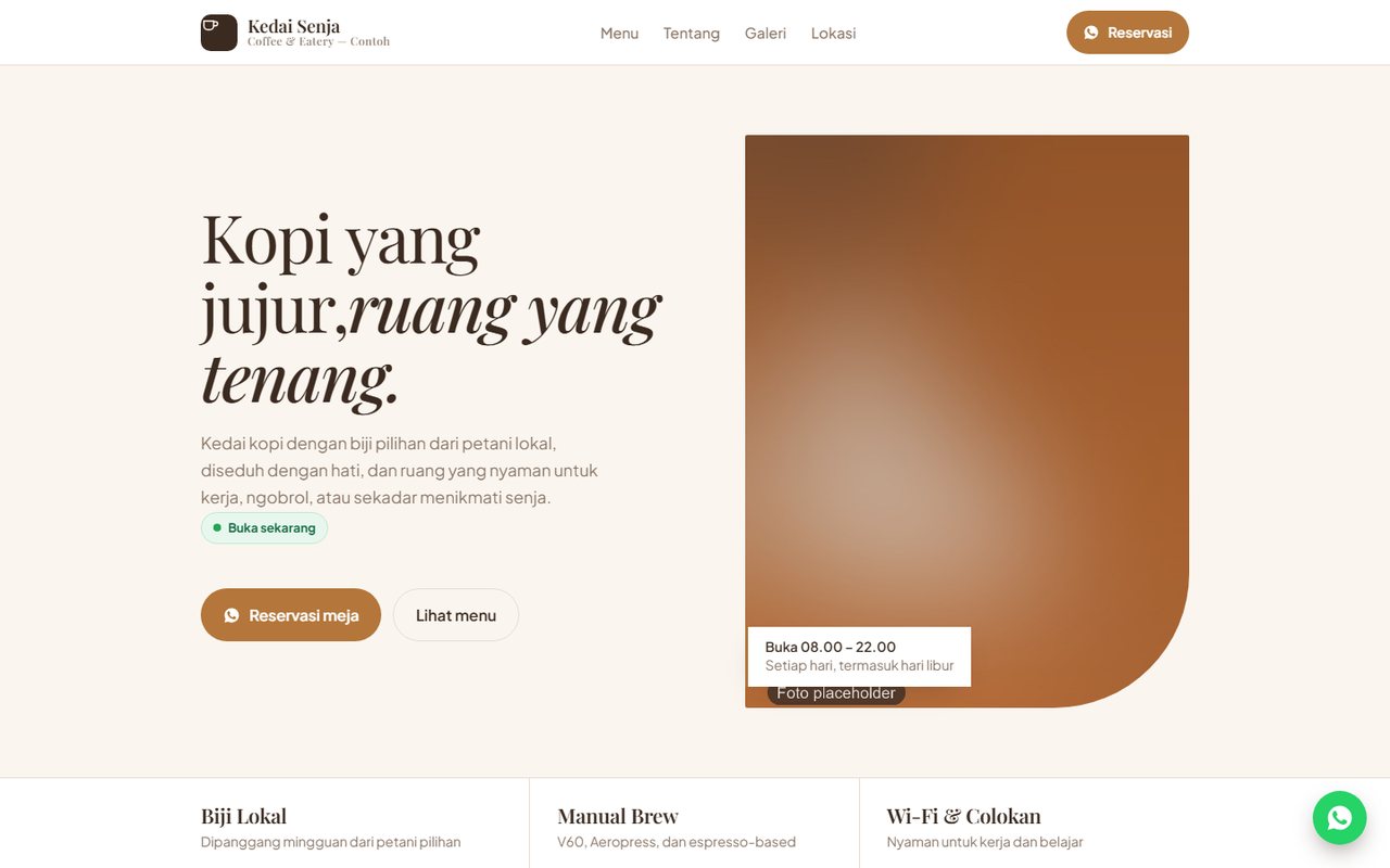Kedai Senja website demo