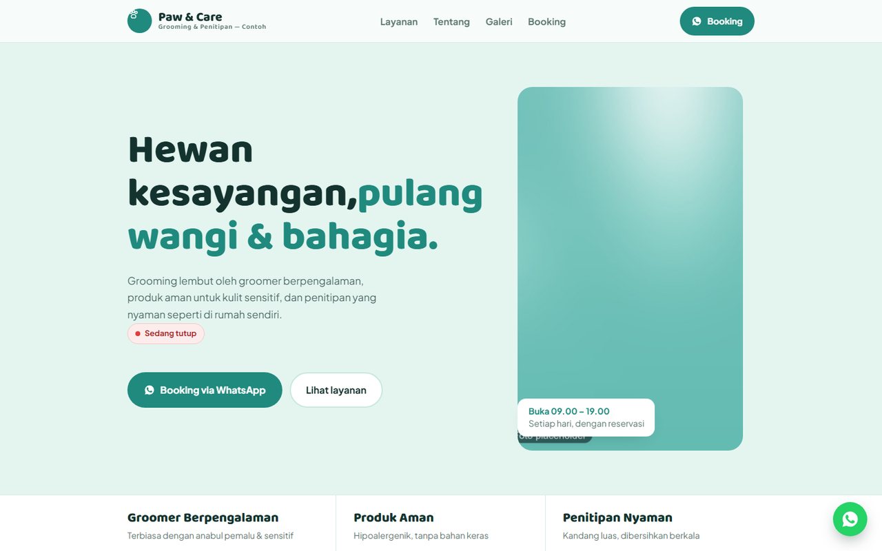 Paw & Care website demo